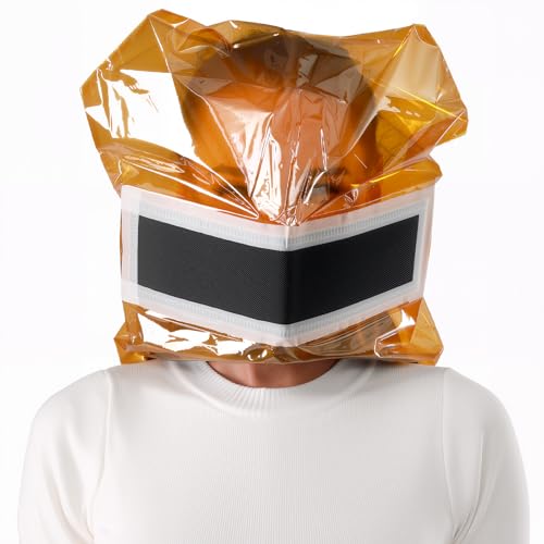 Ougist Portable Emergency Fire Escape Full Face Mask,Fire Safety Survival Mask, Anti-Heat Film and Smoke Filter Respirator