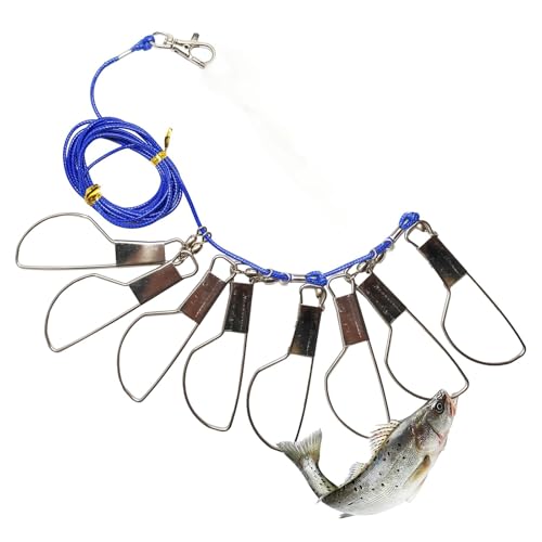 Heavy Duty 16ft Fish Stringer Set with Rotating Locks & Ground Anchor for Saltwater & Freshwater Fishing