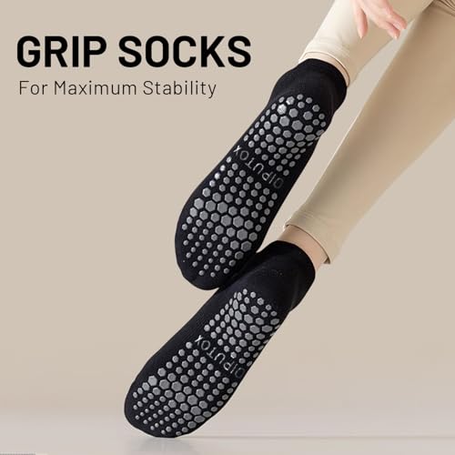 7 Pairs Non-Slip Yoga Socks for Women - Grippy Ankle Socks for Pilates
