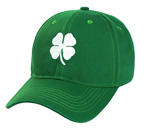 Shamrock Baseball Cap - Irish 4 Leaf Clover Hat for St. Patrick's Day - Medium Green