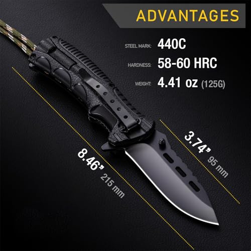 Multifunctional Folding Knife with Fire Starter & Whistle