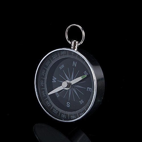 Portable Pocket Compass for Hiking and Camping - Silver