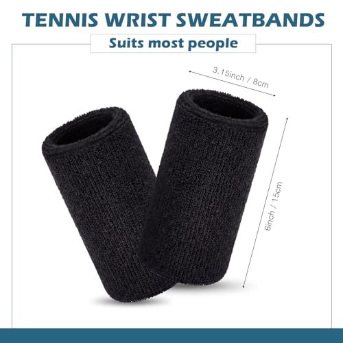 WILLBOND 6 Pack Wrist Sweat Bands for Men Tennis - Black, White, Gray