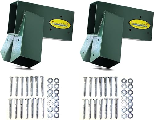 A-Frame Swing Set Brackets - Heavy Duty Steel, Green, 2 Pack