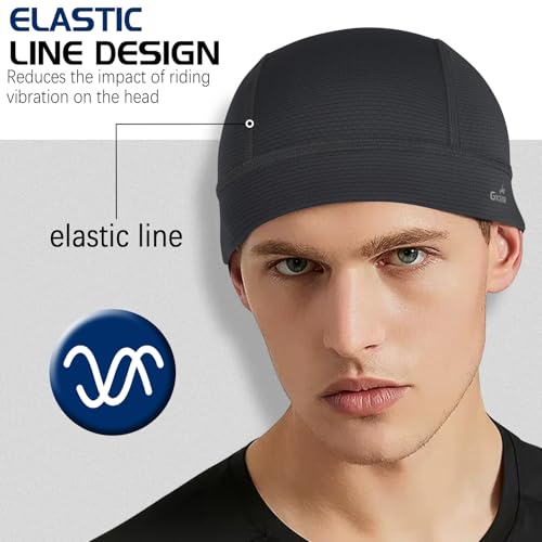 Cooling Skull Cap Helmet Liner - Moisture Wicking Cycling Cap - Black - Medium