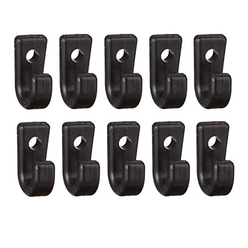 10-Pack Kayak J Hooks - Black Nylon Lashing Hooks for Boating