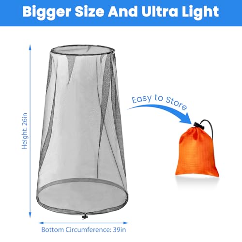 2 Pack Mosquito Head Net - Breathable Insect Protection for Outdoor Hiking