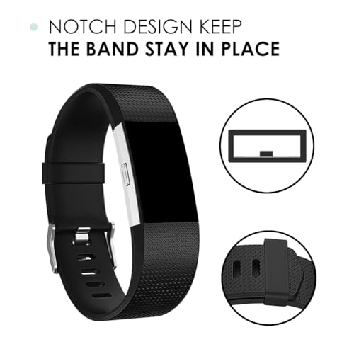 Replacement Fitness Tracker Wristband for Charge 2 - Large Black