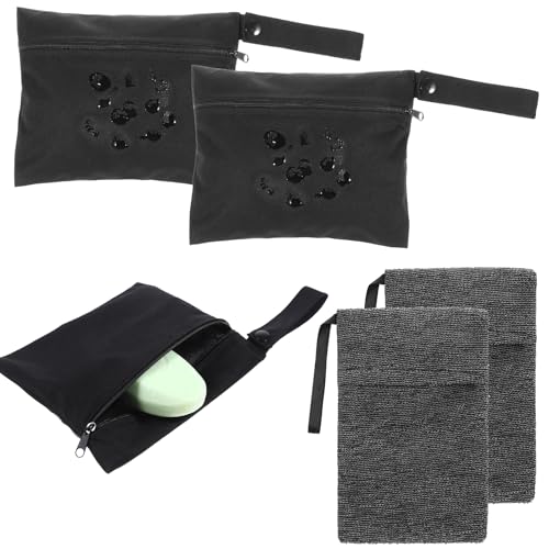 Portable Soap Pouch Set - 2 Soap Bags & 2 Foaming Nets