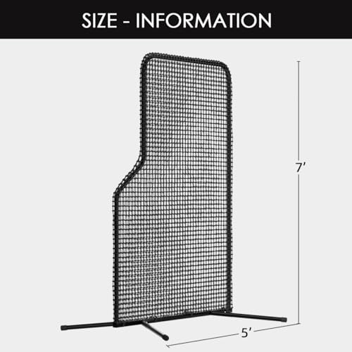 Baseball Pitching Screen - Portable 7'x5' L Shape Safety Net