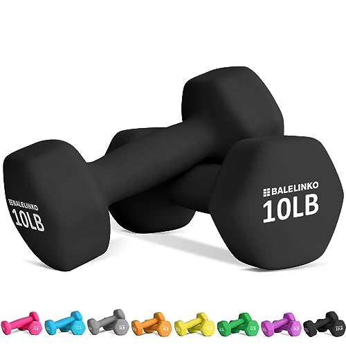 Hexagonal Dumbbell Set - 10 lb Hand Weights for Home Workouts