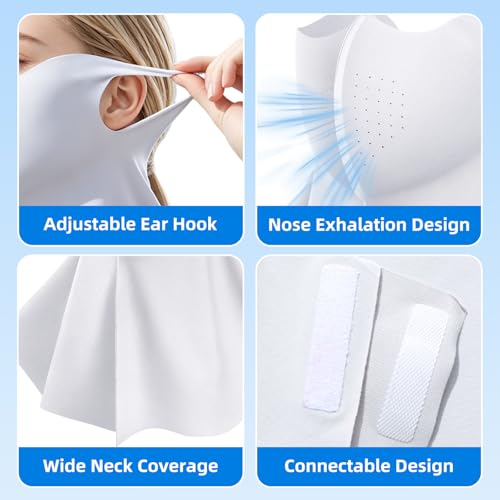 UPF 50+ Sun Protection Face Mask with Neck Coverage - Gray