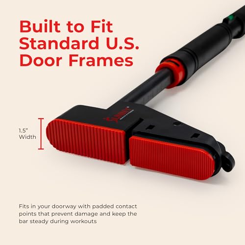 Adjustable Doorway Pull Up Bar - Dark Grey, Foam Grips