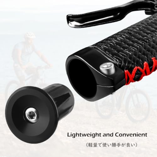 Bicycle Bar End Plugs - Aluminum Handlebar Caps 23.3mm - Black