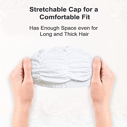 Women’s Shower Cap - Retro Bathing Swim Turban - White