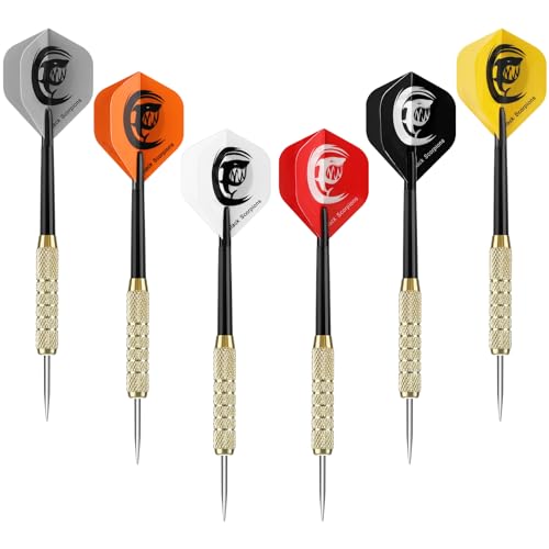 18G Steel Tip Darts Set - 18 Pack Metal Tips for Dartboard