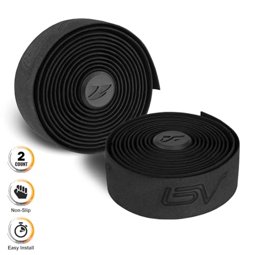EVA Road Bike Handlebar Tape - Black, Anti-Slip, 2 Rolls