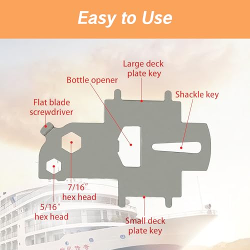 Boat Gas Cap Key Tool - Stainless Steel 4-in-1 Multi Tool