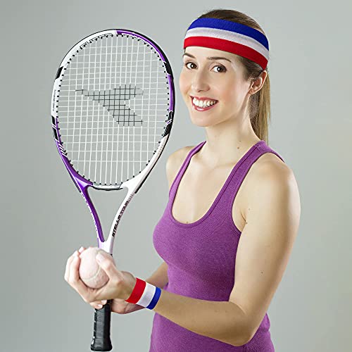 American Flag Sports Headband & Wristband Set - 4 Pack