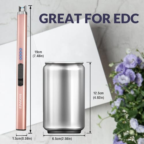 Electric Candle Lighter - 2 Pack, Black & Rose Gold