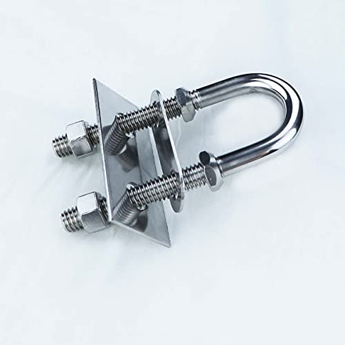 Stainless Steel Marine Bow Eye Tie Down U Bolt - 4 Inch, 2 Pack