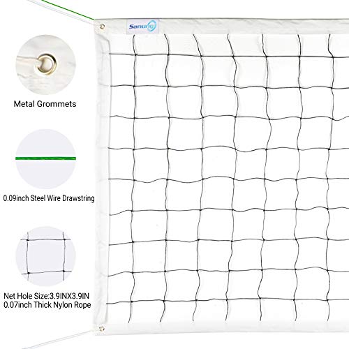 Sanung 32ft x 3ft Volleyball Net with Steel Cable, Outdoor/Indoor, Poles Not Included