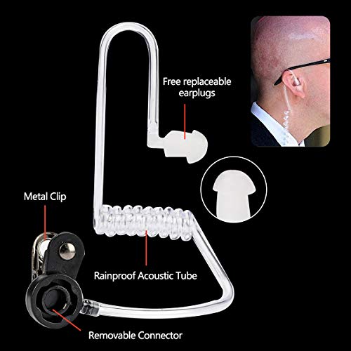 Walkie Talkies Earpiece with Mic - 2 Pack Air Acoustic Tube