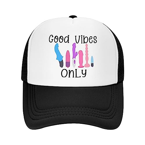 Coshatch One Size-Medium Black Funny Trucker Hat Unisex Adjustable Cap