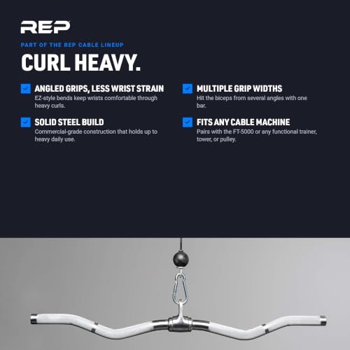 Multi Grip Curl Bar Attachment for Cable Machines - REP Fitness