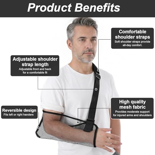 Adjustable Breathable Arm Sling for Shoulder Support - Shower Safe