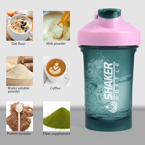 400ml Protein Shaker Bottle with Mixing Ball - Green