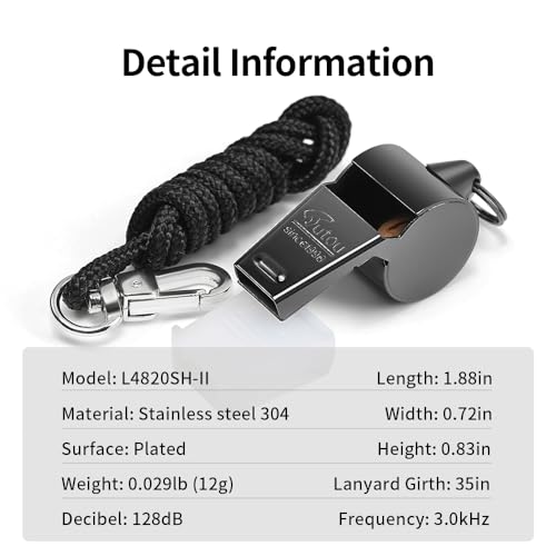 Stainless Steel Coach Whistle Set - 2 Pack with Lanyards
