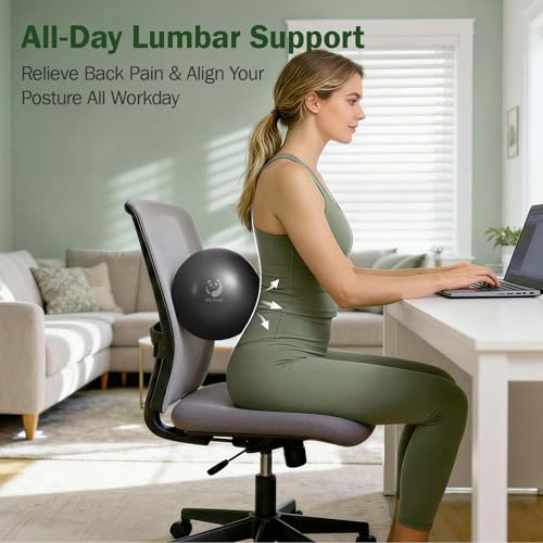 9 Inch Anti-Burst Small Exercise Ball - Black for Pilates & Yoga