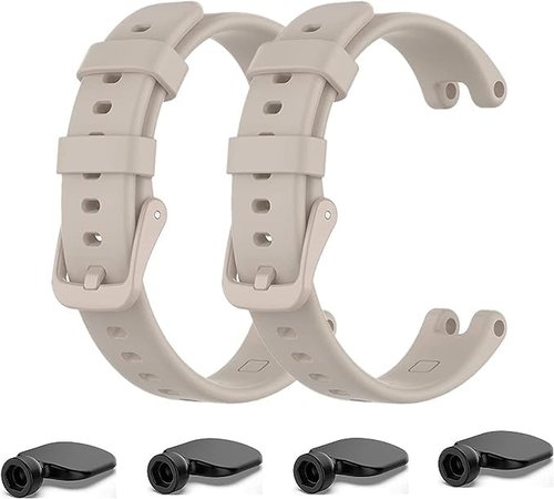 Waekethy 2 pack Watch Band for Garmin Lily, Soft Silicone Wristband Strap Sport Replacement Band Compatible with Garmin Lily for Man and Women (Khaki)