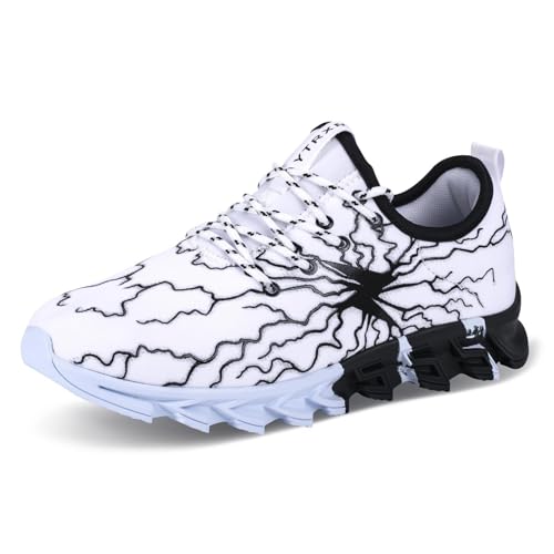 YTRXM Kids Running Sneakers White 4.5 Big Kid Lightweight Slip-On Tennis Shoes