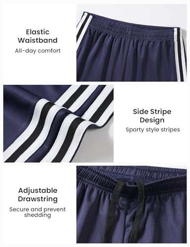 Boys Quick Dry Mesh Athletic Shorts - Navy Blue, 9-10 Years