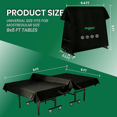 Shielderia Waterproof Ping Pong Table Cover 9x5 FT Heavy Duty Oxford UV Resistant