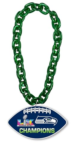 Seattle Seahawks Super Bowl LX Champions Fan Chain Necklace - Football Green