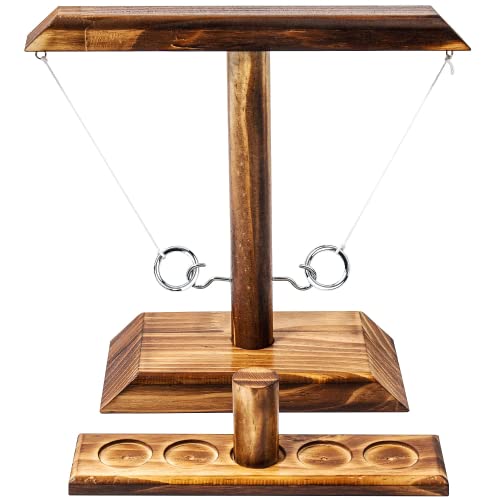 Wooden Ring Toss Game - Handmade Interactive Backyard & Party Game