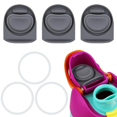Replacement Stopper and O-Ring Gasket Set for Water Bottle - 3 Grey Set