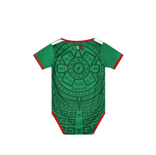 Newborn Infant Bodysuit Short Sleeve - USA Mexico Argentina - 0-9 Months Green & Red