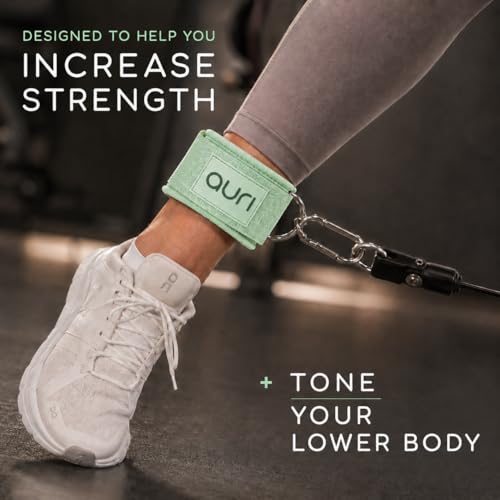 Auri Fit Sage Green Padded Ankle Cable Straps for Glute & Leg Workouts