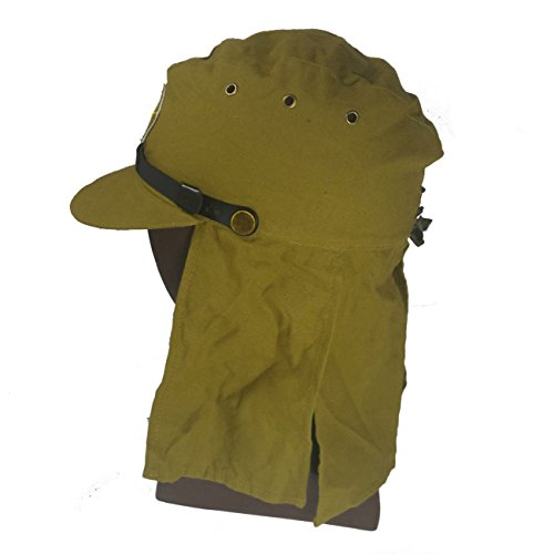 WWII Japanese Soldier Hat with Flap Neck Cover - Reproduction Canvas Cap 59cm Dark Grey