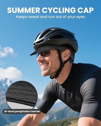 GXCROR Black Cooling Skull Cap for Men Women Lightweight Breathable Helmet Liner Sun Shield for Summer Cycling & Motorcycle