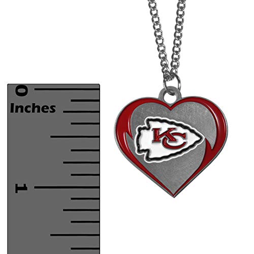 Kansas City Chiefs Heart Necklace - 22 Inch Team Color
