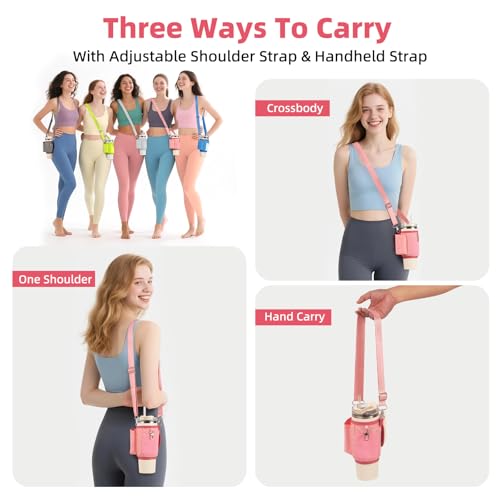 Insulated Crossbody Bag for Stanley 30 oz Tumbler - Pink