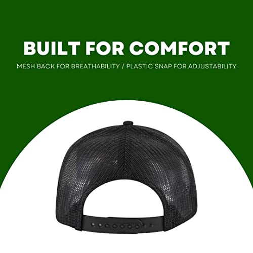 LINDO Black Palm Tree 2.0 Trucker Hat for Men & Women, Adjustable Mesh Cap