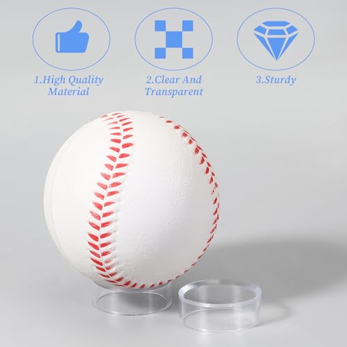 15 Pcs Clear Baseball Display Stands for Golf, Softball & Tennis Balls