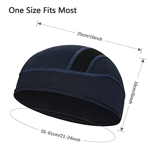 Cooling Skull Cap - Breathable Mesh Helmet Liner for Men - Black