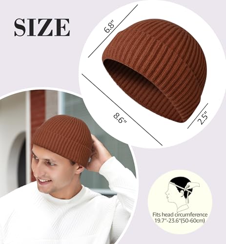Winter Knit Trawler Beanie for Men & Women - Caramel